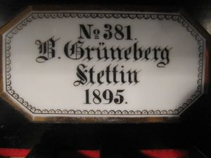 Ahlbeck (Usedom), Ev. Kirche, Firmenschild.JPG