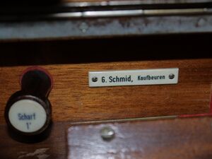 Berlin, Heilandskirche (Chororgel) Firmenschild.JPG