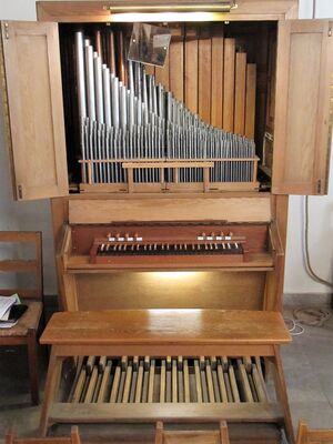 Berlin-Lichterfelde, Dorfkirche Giesensdorf, Prospekt.JPG