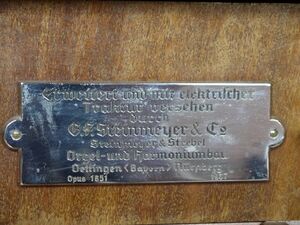Berlin-Oberschöneweide, Christuskirche, Firmenschild.JPG