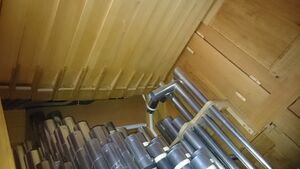 Brühl, Johanneskirche, Gehäusedecke hinten.jpeg