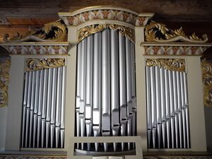 Drahnsdorf, Dorfkirche, Prospekt.JPG