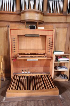 Ebsdorfergrund-Ebsdorf, ev Kirche, Orgel, Spieltisch.JPG