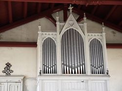 Friedland-Groß Briesen, Dorfkirche, Prospekt.JPG