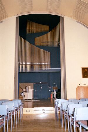 Giessen, Aula der Universität, Orgel.JPG