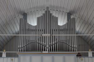 Gladenbach-Mornshausen, ev Kirche, Prospekt.JPG