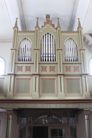 Grünberg-Weitershain, Dorfkirche, Orgel, Prospekt 1.JPG