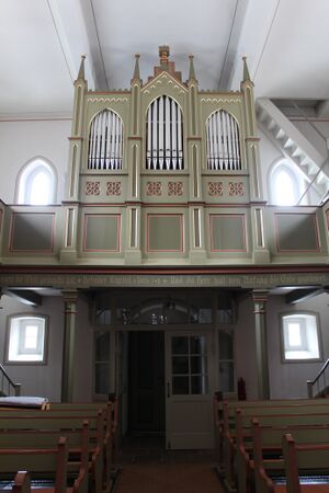 Grünberg-Weitershain, Dorfkirche, Orgel, Prospekt 2.JPG