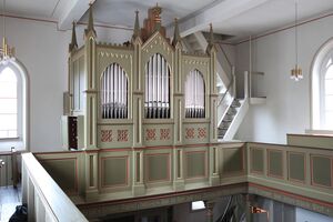 Grünberg-Weitershain, Dorfkirche, Orgel, Prospekt 3.JPG