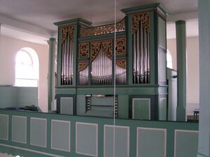 Grüsen, Ev. Kirche, Prospekt.JPG