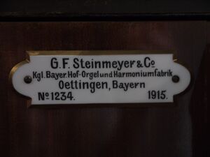 Groß Köris, Christuskirche, Firmenschild.JPG