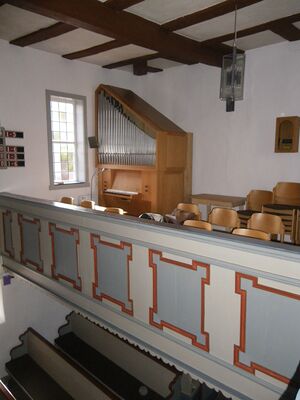 Haine, Ev. Kirche, Orgelempore.JPG