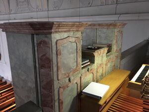 Hall in Tirol Spitalskirche Rückpositiv.JPG