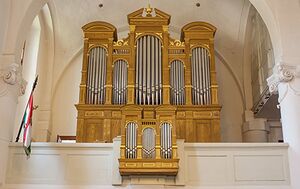 Kecskemét Calvinistische Kirche Prospekt.jpg