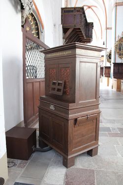 Lübeck, St Jakobi, Riechborn-Positiv, Prospekt 1.JPG