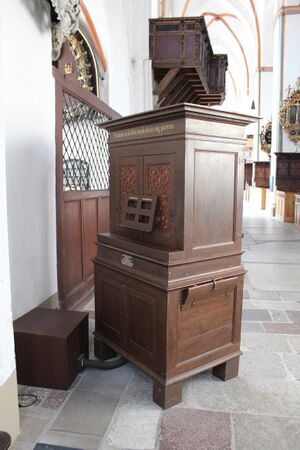 Lübeck, St Jakobi, Riechborn-Positiv, Prospekt 1.JPG