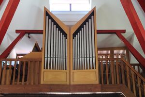 Marburg-Bauerbach, ev Kreuzkirche, Orgel, Prospekt 1.JPG