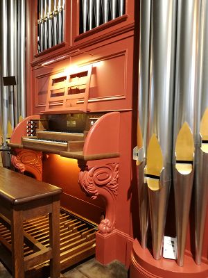 Pfinztal-Söllingen, St.PiusX., Spieltisch 1.jpg