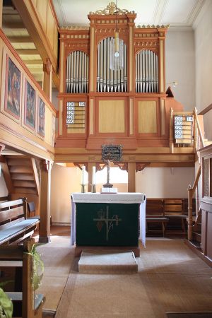 Reiskirchen-Burkhardsfelden, ev Kirche, Prospekt 3.JPG