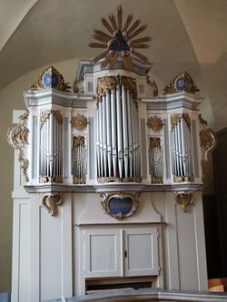 Rheinsberg, St. Laurentius (Scholtze-Orgel), Prospekt.JPG