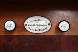 Staudernheim, ev Kirche, Orgel, Firmenschild.JPG