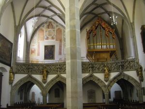 Vöcklabruck, Wallfahrtskirche Maria Schöndorf, Orgelempore.jpg