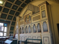 Zeuthen, Martin-Luther-Kirche, Prospekt.JPG